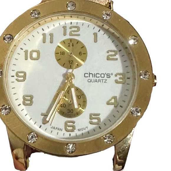 Chicos Womens Gold Tone White Dial Japan Quartz Movement Watch New Battery Flaw* - Picture 3 of 10